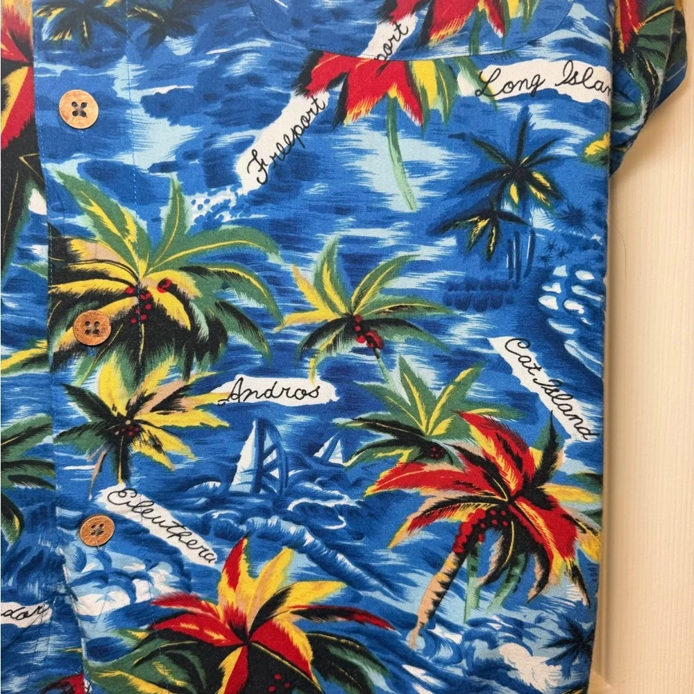 Vintage 90s M.E. Sport Tropical Shirt Men’s L Rayon Bahamas Resort Wear Coconut - Picture 5 of 16